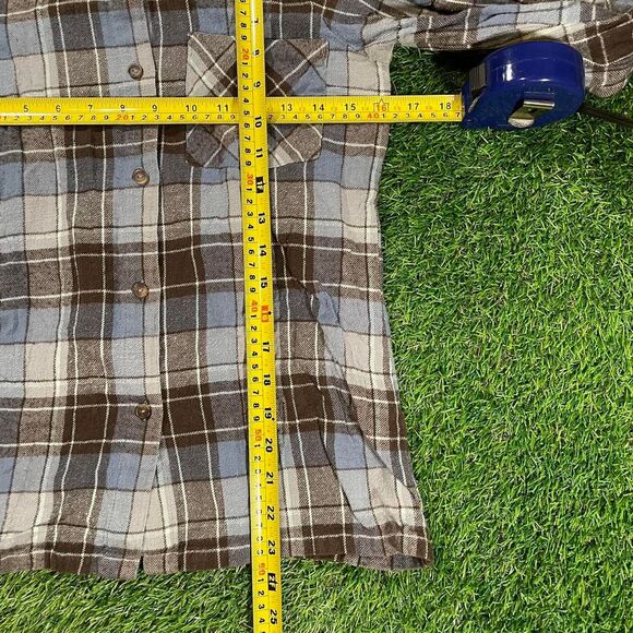 RVCA women's blue and brown plaid flannel shirt (XS) - Picture 4 of 5